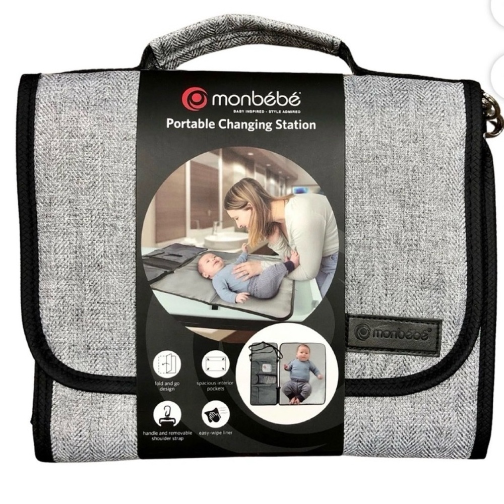 Gray Portable Baby Changing Station